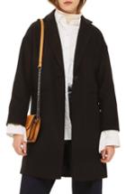 Women's Topshop Millie Relaxed Fit Coat Us (fits Like 0-2) - Black