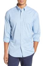 Men's Southern Tide Staycation Intercoastal Regular Fit Plaid Performance Sport Shirt - Blue