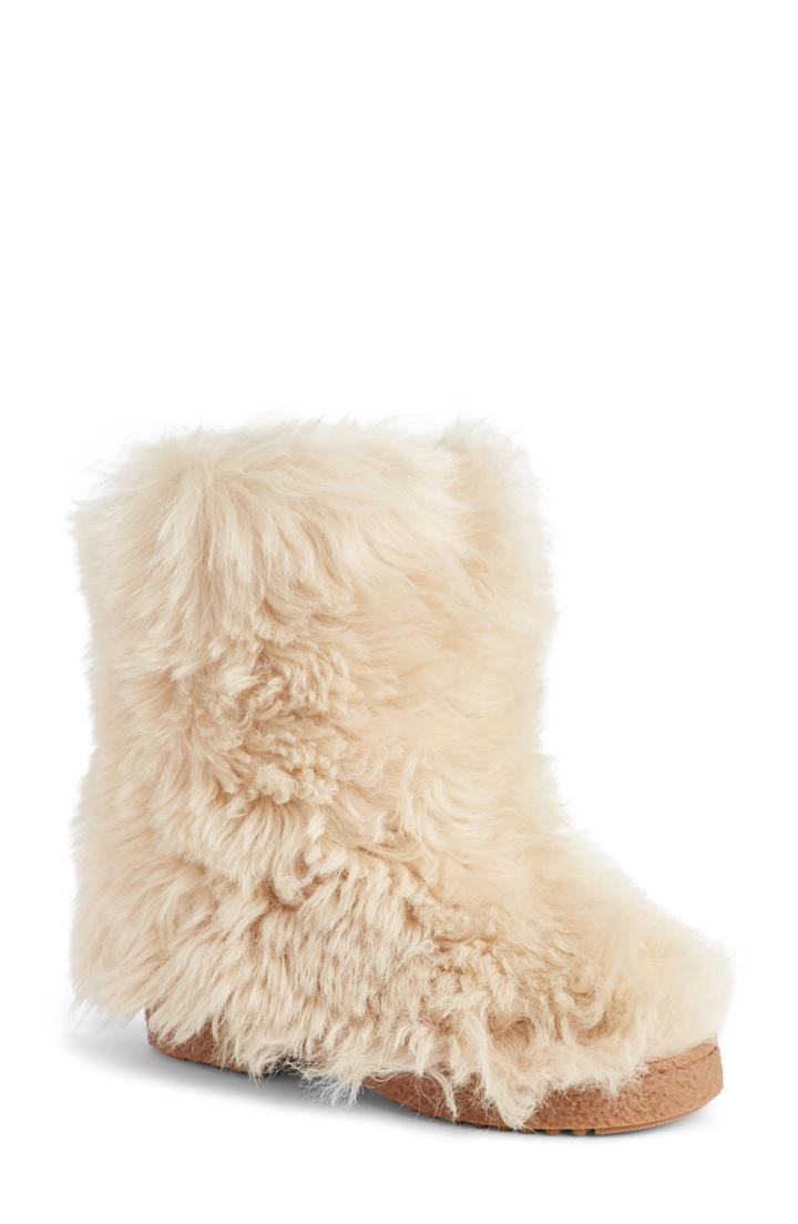 Women's Saint Laurent Genuine Shearling Boot Us / 35eu - Beige
