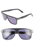 Women's Tom Ford Inigo 59mm Flat Top Sunglasses - Grey/ Grey Horn/ Blue