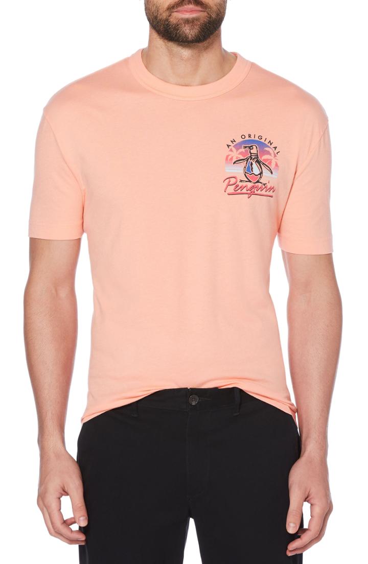Men's Original Penguin '90s Sunset Pete Graphic T-shirt, Size - Orange