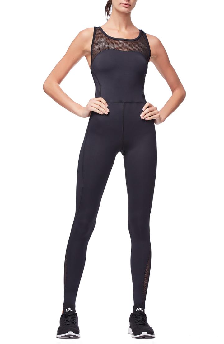 Women's Good American Mixed Mesh Training Jumpsuit