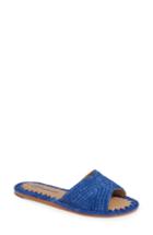 Women's Jeffrey Campbell Dane Raffia Slide Sandal .5 M - Blue