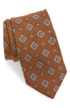 Men's Nordstrom Men's Shop Silk Medallion Tie, Size - Orange
