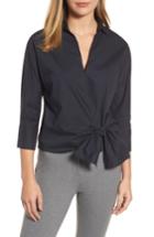 Women's Melloday Side Tie Poplin Top - Blue