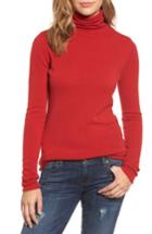 Women's Halogen Funnel Neck Cashmere Sweater, Size - Red