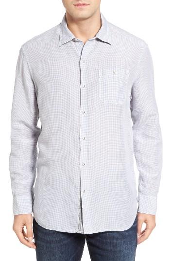 Men's Tommy Bahama Check Linen Sport Shirt - Grey