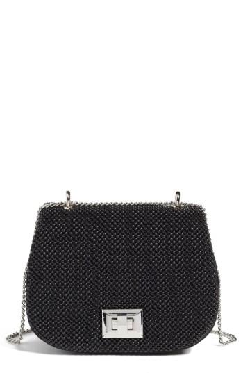 Whiting & Davis Bubble Mesh Saddle Bag - Black