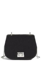 Whiting & Davis Bubble Mesh Saddle Bag - Black