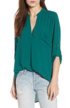 Women's Perfect Roll Tab Sleeve Tunic, Size - Green