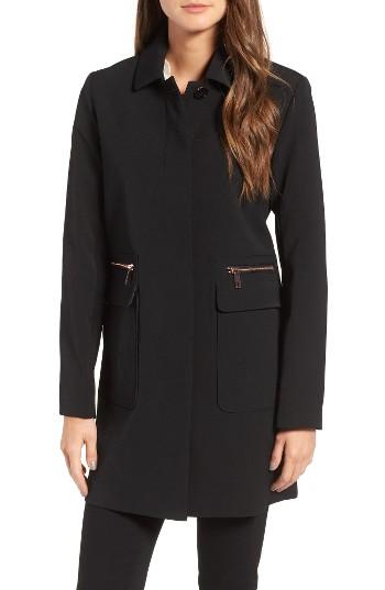 Women's Kenneth Cole New York Zip Pocket A-line Coat