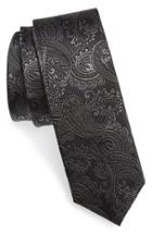 Men's The Tie Bar Textured Paisley Silk Tie, Size - Black