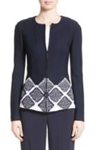 Women's St. John Collection Ahem Knit Fil Coupe Jacket - Blue