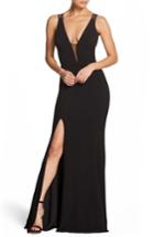 Women's Dress The Population Lana Plunging Strappy Shoulder Gown