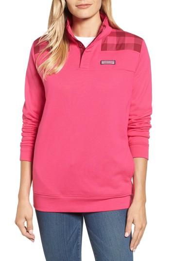 Women's Vineyard Vines Buffalo Check Classic Shep Pullover - Pink