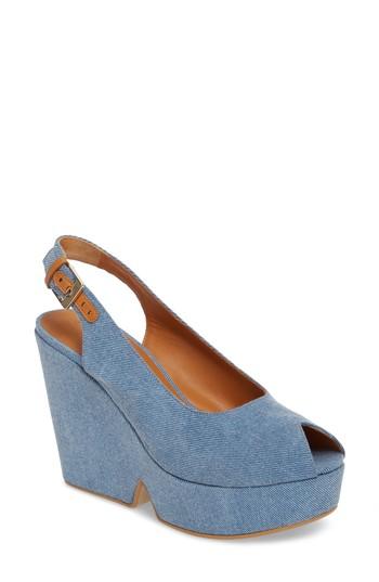 Women's Robert Clergerie Dylanto Platform Wedge Sandal .5us / 36eu - Blue