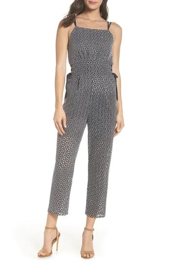 Women's Lenon Embroidered Side Tie Jumpsuit - Blue