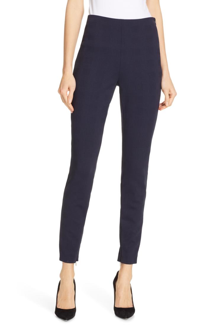 Women's Boss Telesta Tonal Textured Slim Leg Trousers - Blue