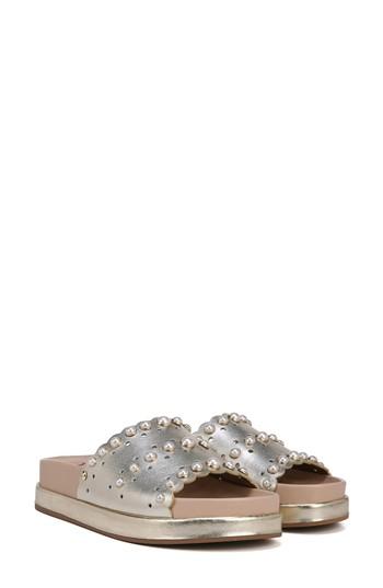 Women's Sam Edelman Sera Slide Sandal M - Metallic