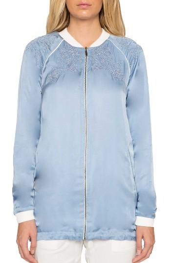 Women's Willow & Clay Embroidered Satin Bomber Jacket