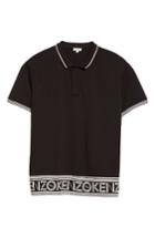 Men's Kenzo Logo Hem Tipped Polo - Black