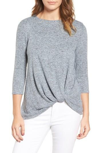 Women's Gibson Twist Front Cozy Fleece Pullover - Blue