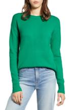 Women's Halogen Crewneck Wool Blend Sweater, Size - Green
