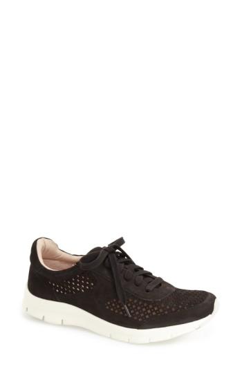 Women's Sudini 'tammi' Perforated Leather Sneaker M - Black