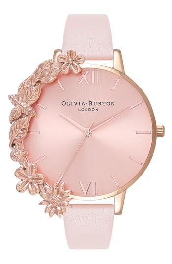 Women's Olivia Burton Case Cuff Leather Strap Watch, 38mm (nordstrom Exclusive)