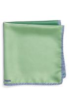 Men's Nordstrom Men's Shop Panel Silk Pocket Square, Size - Green