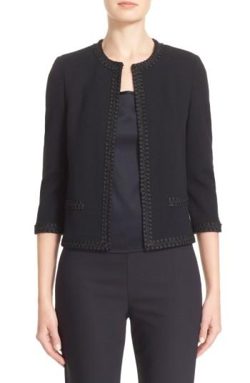 Women's St. John Collection Micro Pique Jacket - Black