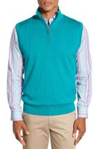 Men's Bobby Jones Quarter Zip Wool Sweater Vest - Green