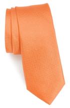 Men's Nordstrom Men's Shop Maison Solid Silk Skinny Tie, Size - Orange