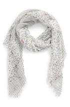 Women's Sole Society Floral Stripe Scarf, Size - Blue