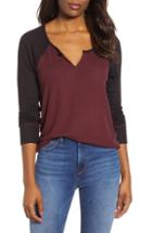 Women's Caslon Cozy Split Neck Top - Burgundy