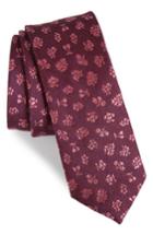 Men's The Tie Bar Fruta Floral Silk & Linen Tie, Size - Burgundy