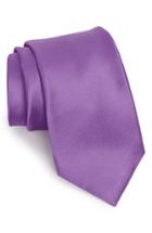 Men's Nordstrom Men's Shop Solid Satin Silk Tie, Size - Purple