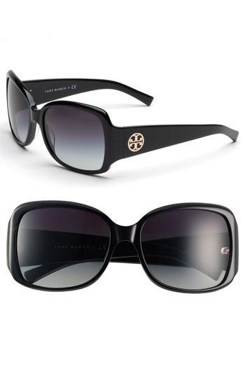 Tory Burch 58mm Oversized Square Sunglasses Black/ Smoke Gradient