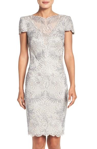 Women's Tadashi Shoji Lace Sheath Dress - Grey