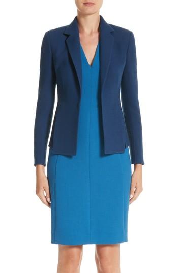 Women's Akris Double Face Wool Crepe Slit Jacket