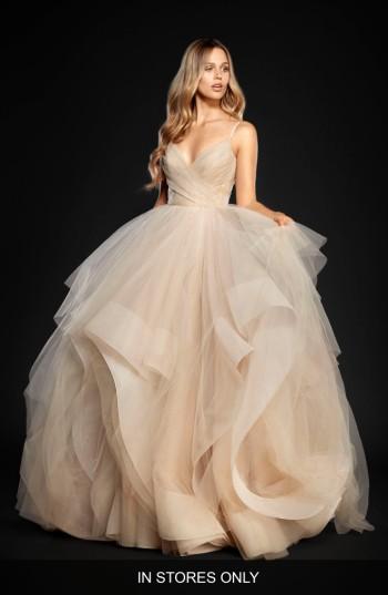 Women's Hayley Paige Chandon Stardust Tulle Ballgown, Size - Beige
