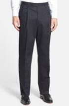 Men's Berle Pleated Cotton Trousers X Unhemmed - Blue