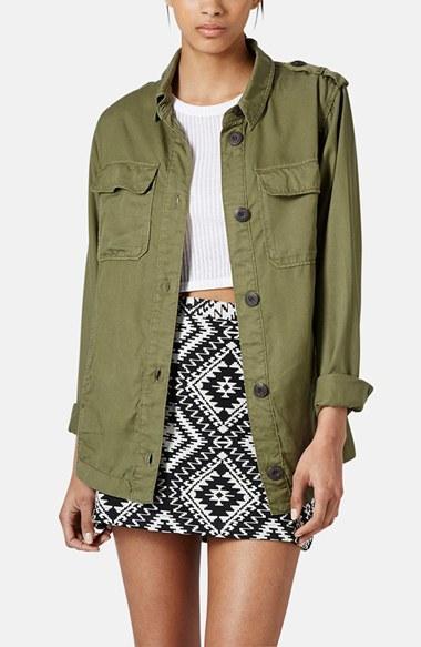 Topshop 'rufus Shackett' Army Jacket