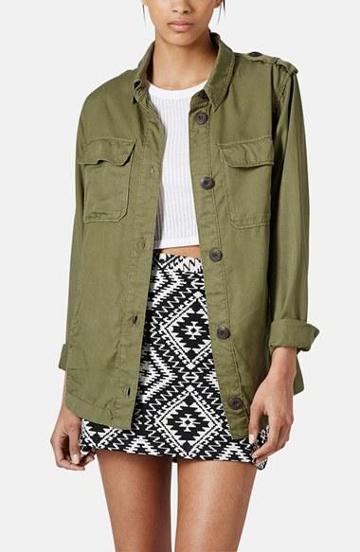 Topshop 'rufus Shackett' Army Jacket