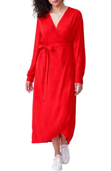 Women's Universal Standard Rivers Wrap Dress Xs (10-12) - Red