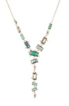Women's Alexis Bittar Retro Gold Molten Metal Multi Stone Y-necklace