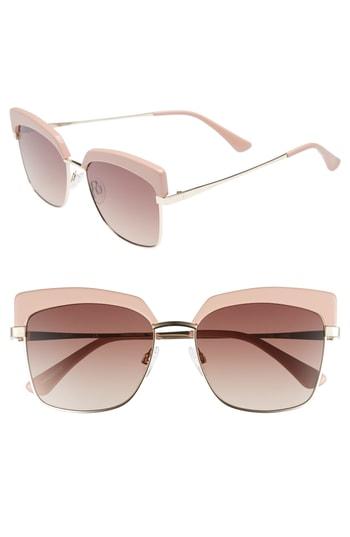 Women's Chelsea28 Isabella 56mm Cat Eye Sunglasses - Milky Rose