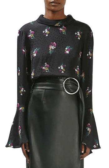 Women's Topshop Boutique Floral Jacquard Blouse