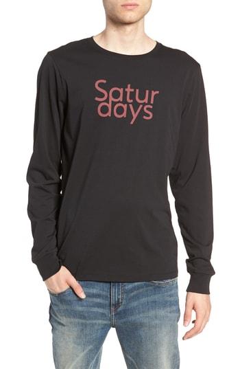 Men's Saturdays Nyc Saturdays Graphic Long Sleeve T-shirt - Black