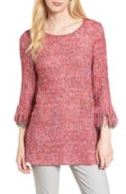 Women's Nic+zoe Bazaar Fringe Top - Pink